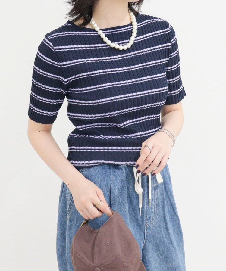 ［WEB限定 SPECIAL SALE！］ボーダーリブニットプルオーバー