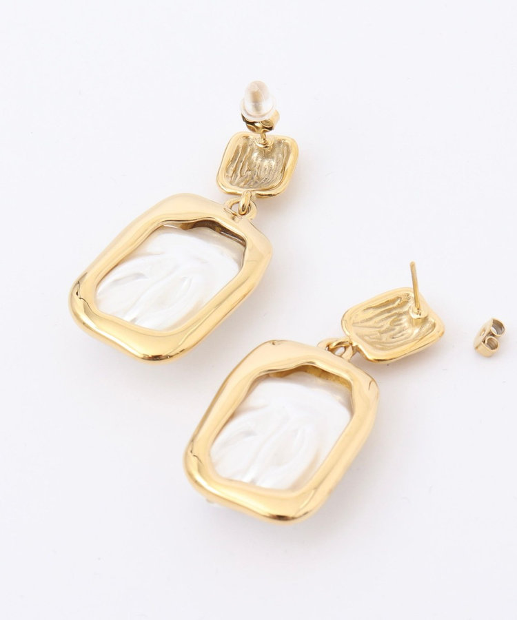 【MERAKI/ メラキ】Square Pearl Pierceスクエアパールピアス