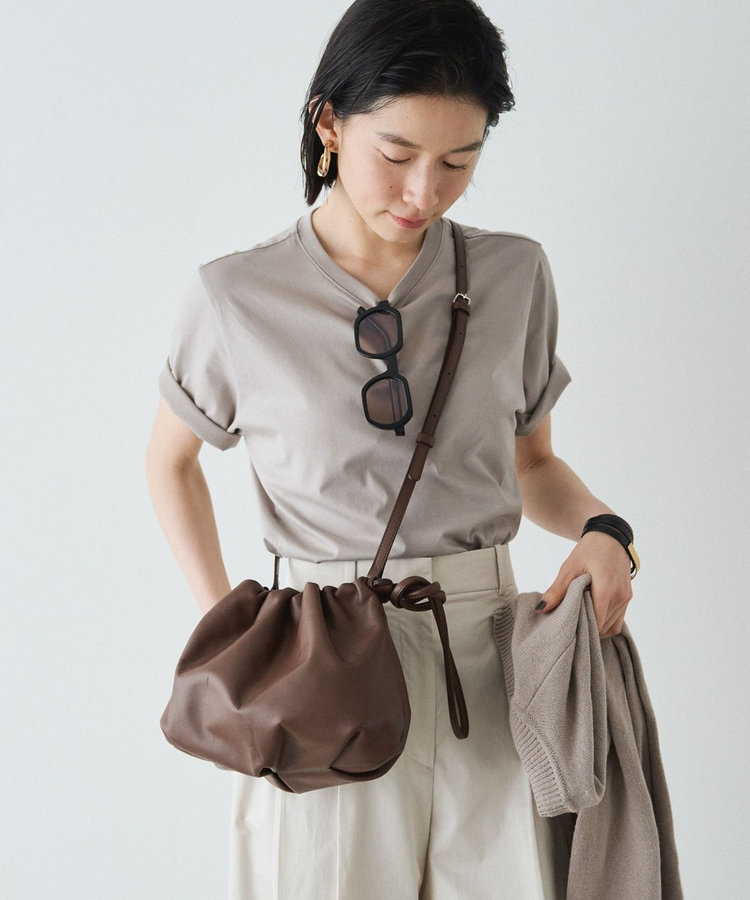 名品】4wayレザー巾着ショルダーバッグ［chi企画］/CE-1454