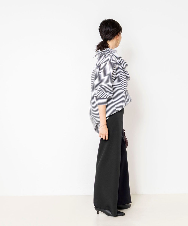 【NOLLEY’S mgr.松葉☆別注サイズ・一部WEB限定カラーアイテム】《セットアップ対応》ウォッシャブルツイルバイヤス美脚パンツ