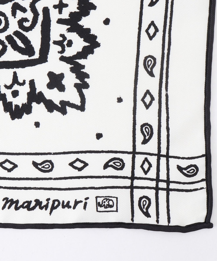 【manipuri/マニプリ】 シルクスカーフ65（バンダナ柄）