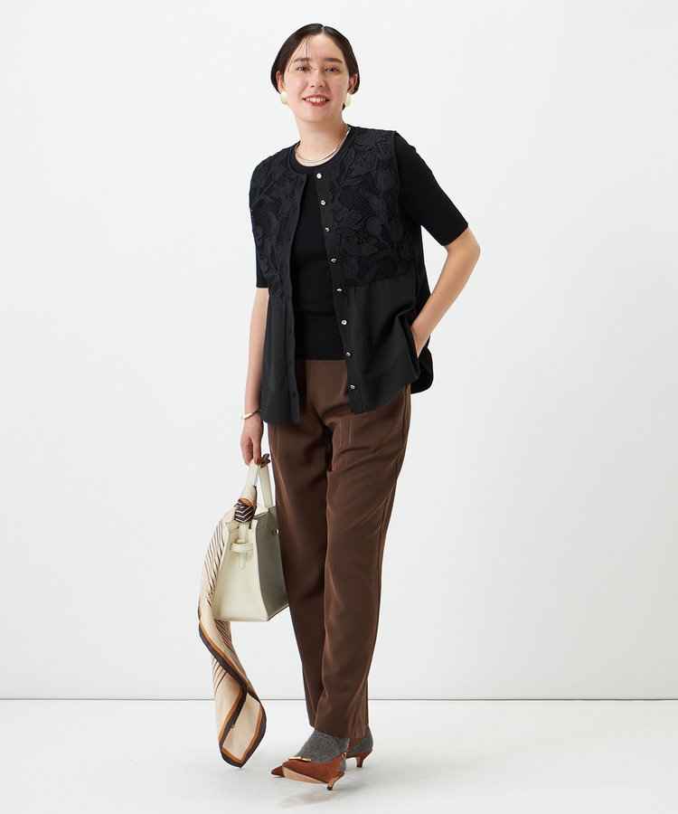 ウォッシャブルシャンブレーツイルワイドパンツ