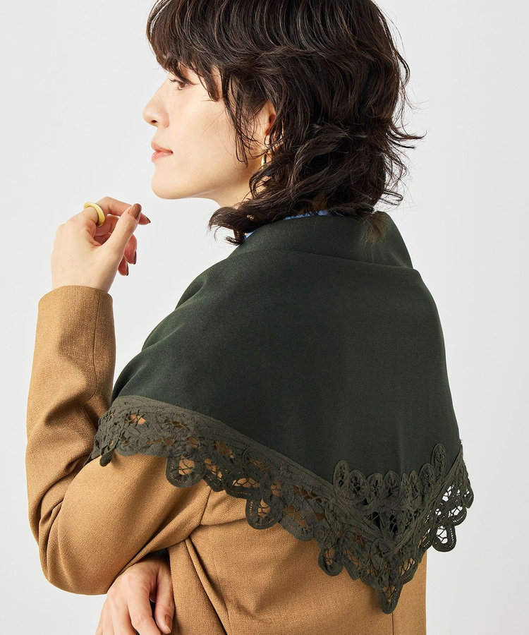 手洗い可能》バテンレース三角ストール（6-0035-2-02-010）｜NOLLEY'S