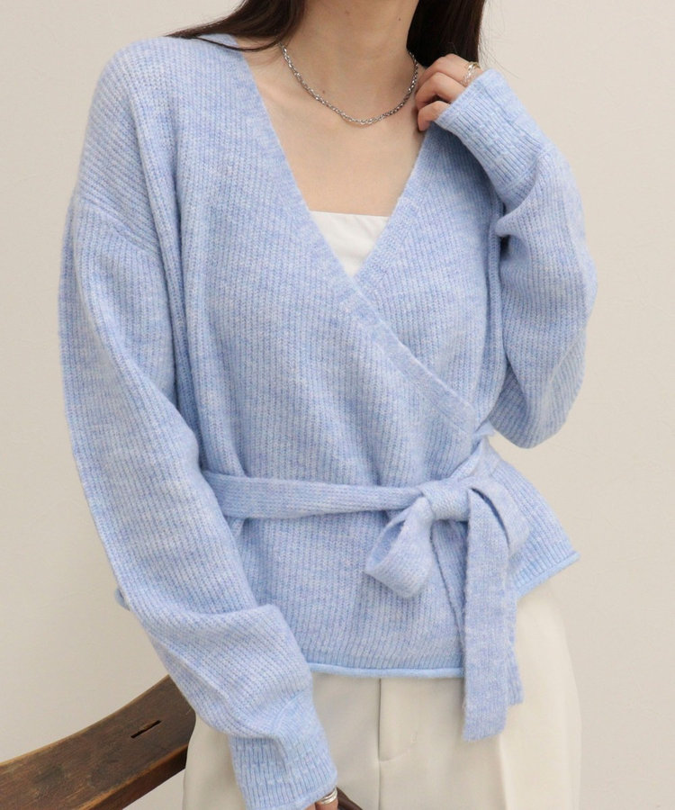 ［FREDY＆GLOSTER限定 TIME SALE！］モヘヤ混カシュクールニットプルオーバー