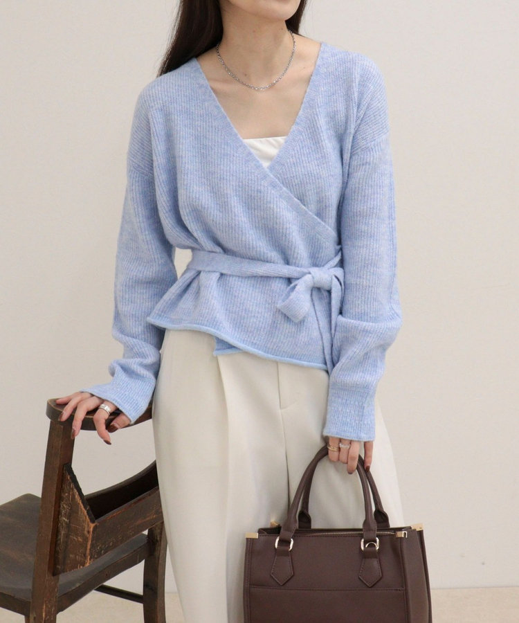 ［FREDY＆GLOSTER限定 TIME SALE！］モヘヤ混カシュクールニットプルオーバー