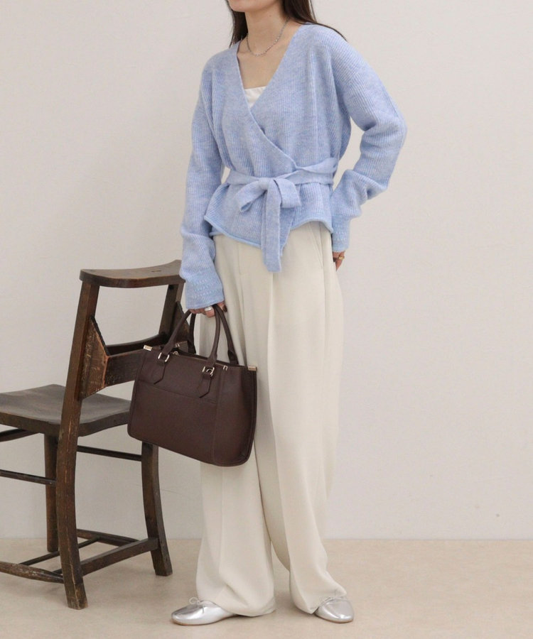 ［FREDY＆GLOSTER限定 TIME SALE！］モヘヤ混カシュクールニットプルオーバー