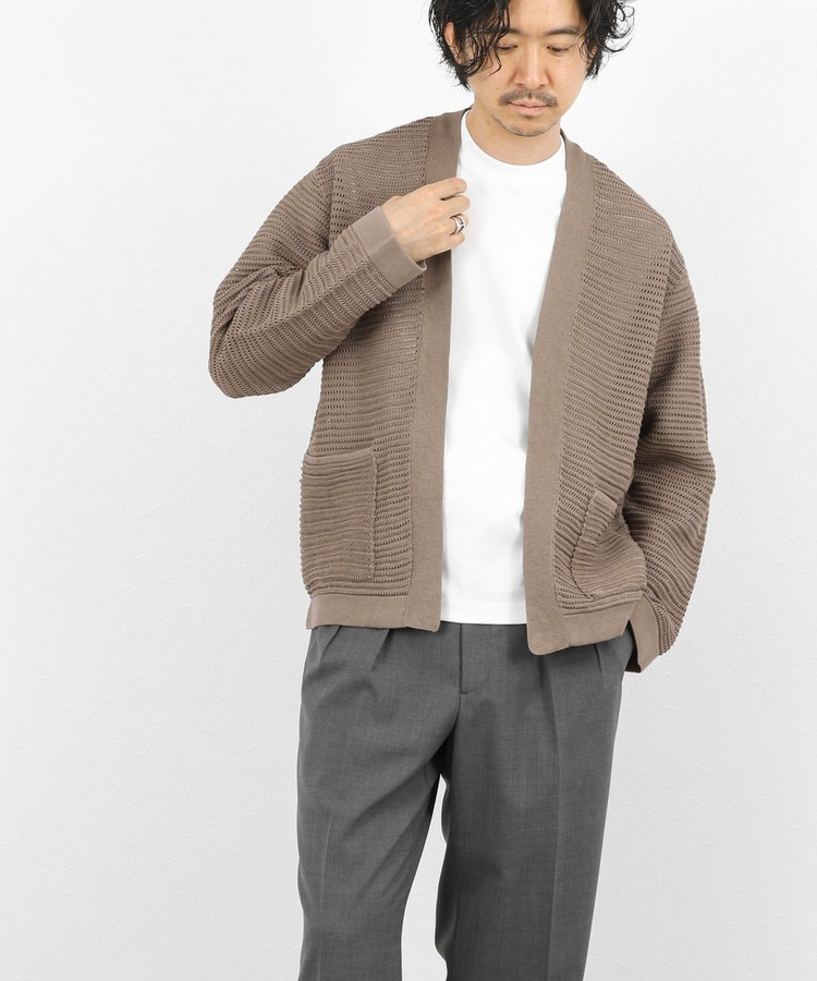 【WEB限定 GW SPECIAL PRICE】【BATONER/バトナー】SUMMER KNIT BUTTONLESS C/D 26SS / サマーニットボタンレスカーディガン