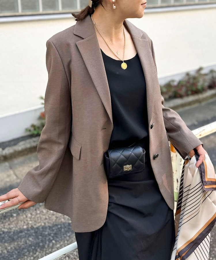 【PR阿部☆別注】《抗ピリング/ストレッチ》ウォッシャブルダブルクロスオーバージャケット