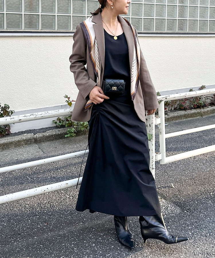 【PR阿部☆別注】《抗ピリング/ストレッチ》ウォッシャブルダブルクロスオーバージャケット