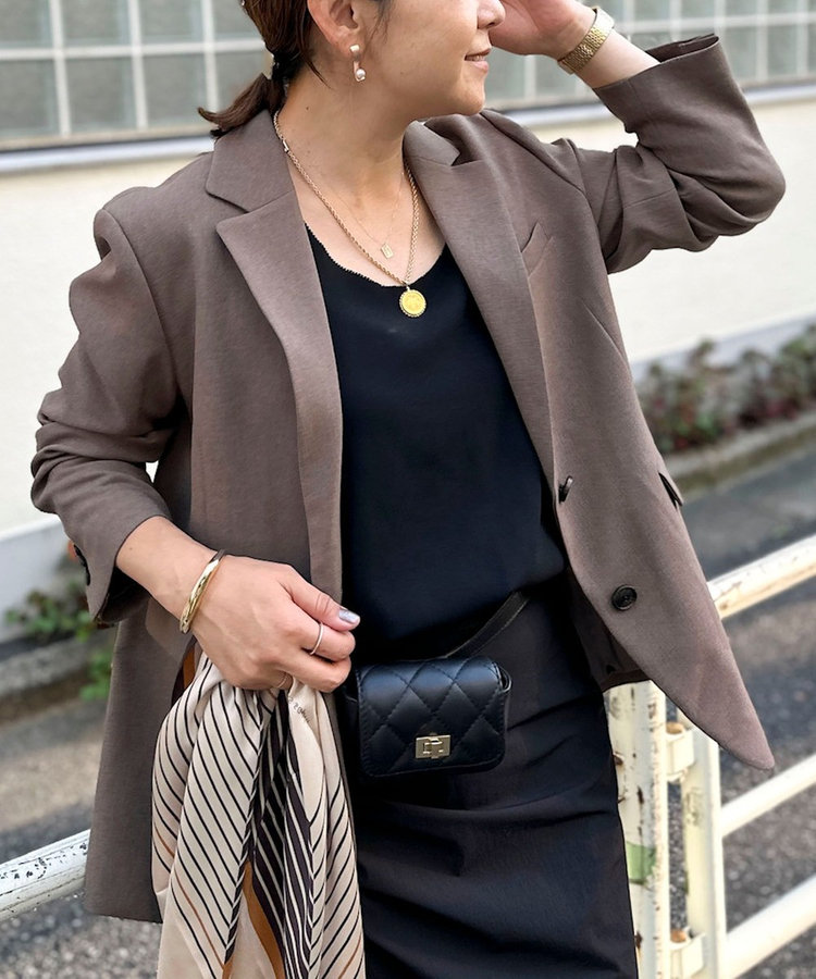 【PR阿部☆別注】《抗ピリング/ストレッチ》ウォッシャブルダブルクロスオーバージャケット