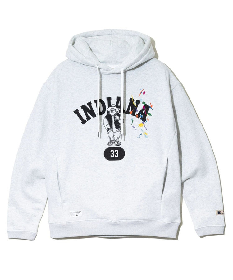 Duckster/ダックスター】ペンキ飛ばし刺繍×カレッジロゴフーディー（5