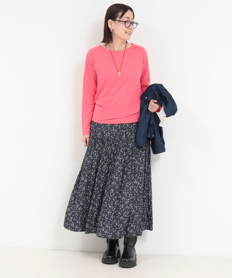 会員限定 BLACK FRIDAY対象］ライトパウダーサテン星柄スカート（5