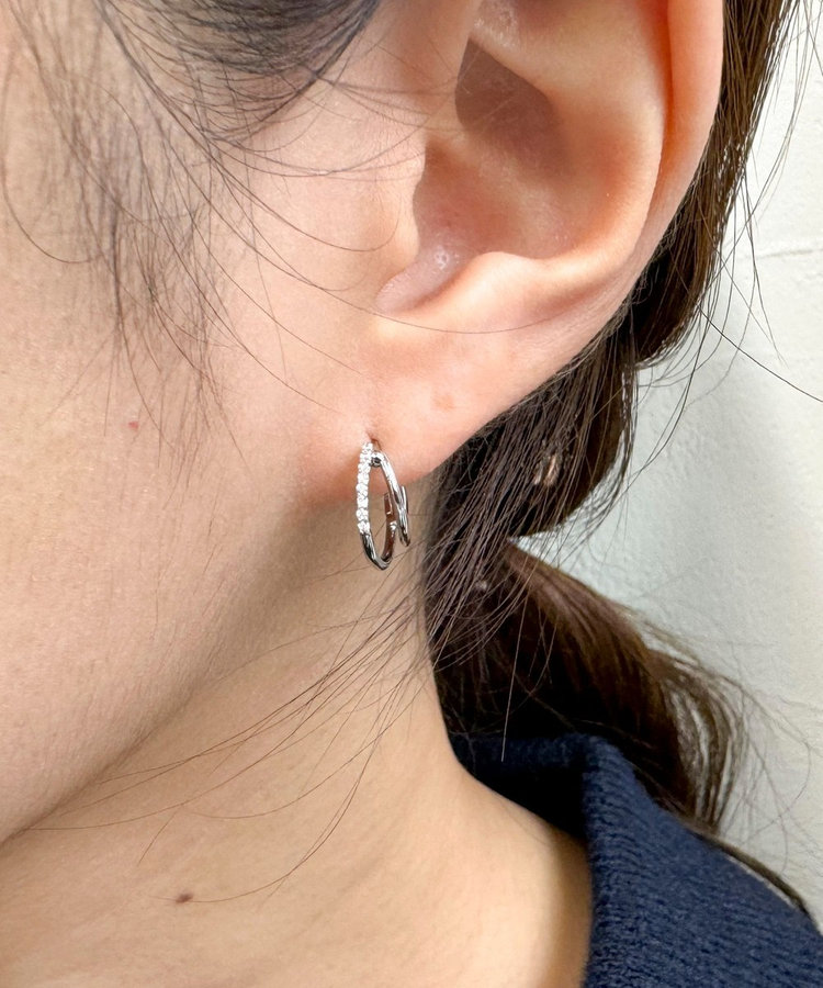 2連風ワンタッチピアス