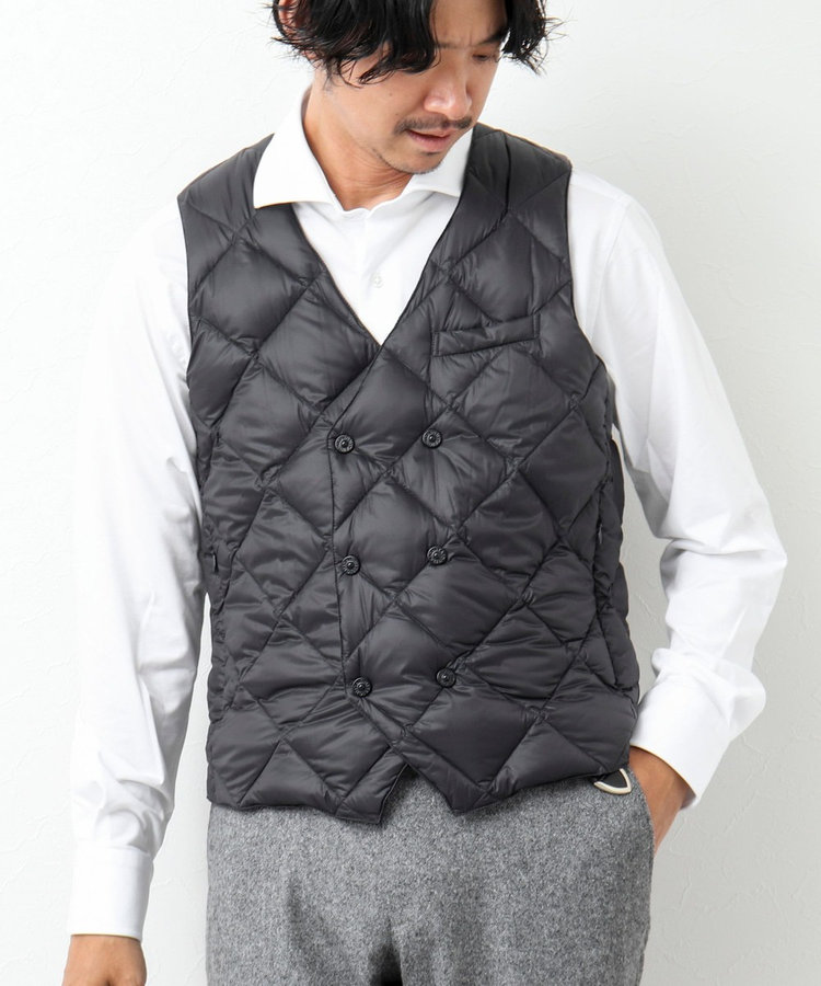TAION/タイオン】W-BREASTED SNAP BUTTON DOWN GILET ダウンジレ（3