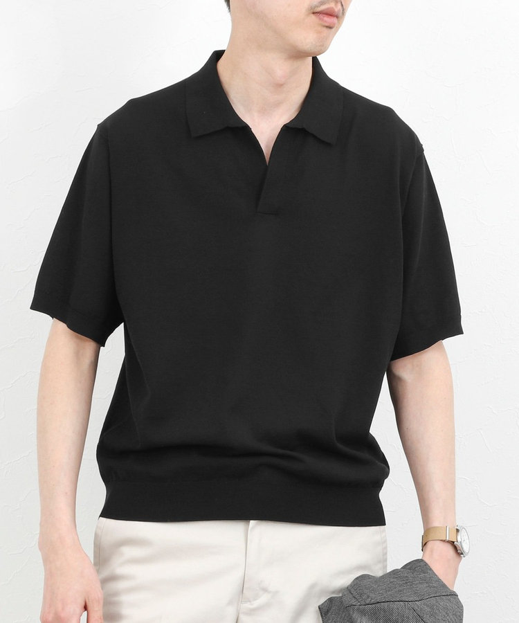 ［WEB限定 TIME SALE！］強撚シルクコットン 成型スキッパーニットポロ 26SS / ウォッシャブル
