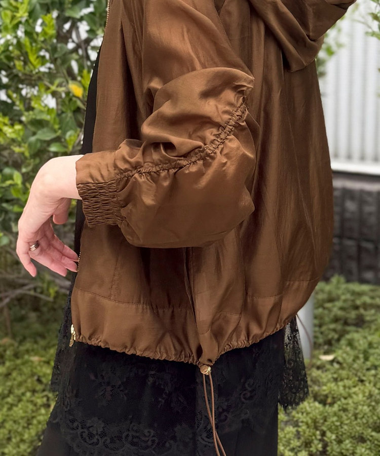 オーガンジーグログランフードブルゾン