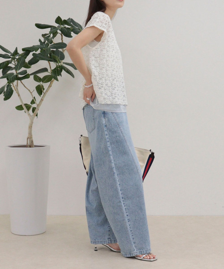 レースレイヤードフレンチプルオーバー
