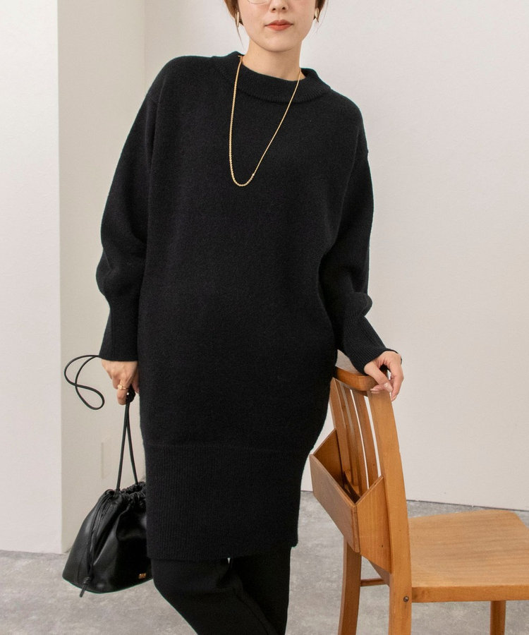 【WEB限定】ワイドリブヘムロングニット