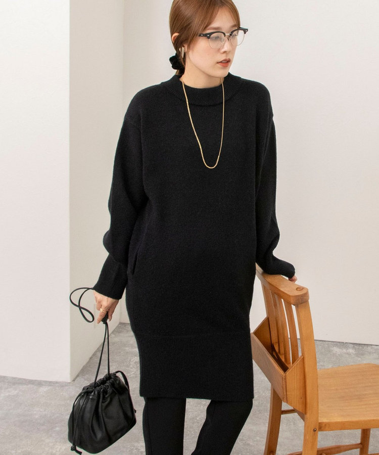 【WEB限定】ワイドリブヘムロングニット