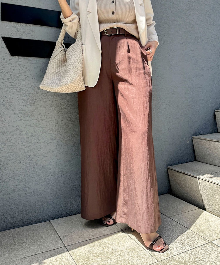 ［WEB限定 SPECIAL SALE！］ウォッシャブルフィブリルポプリンワイドパンツ