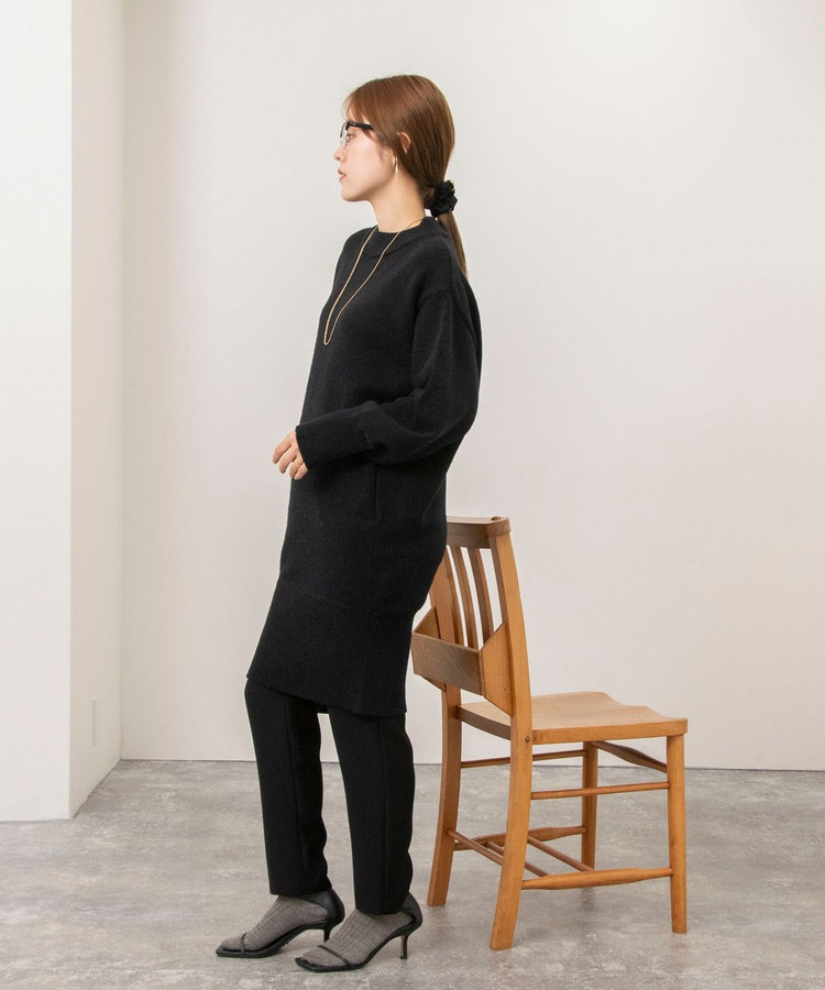 【WEB限定】ワイドリブヘムロングニット