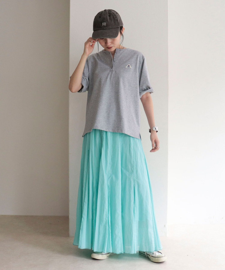 【GEVACO/ゲバコ】別注レディースヘンリーネックTシャツ