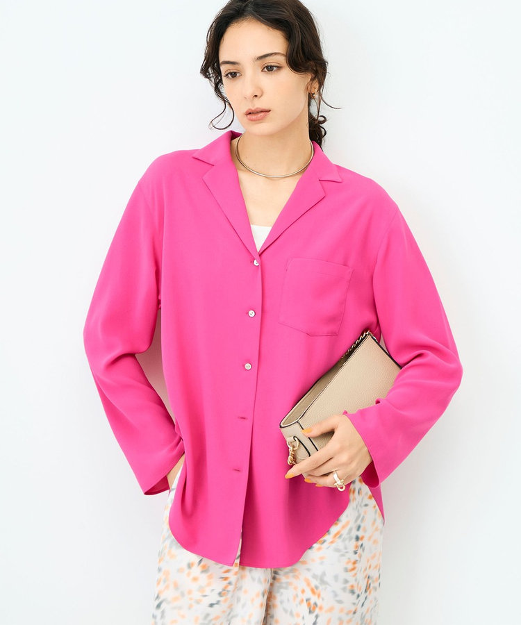 ドレープツイルオープンカラーシャツ