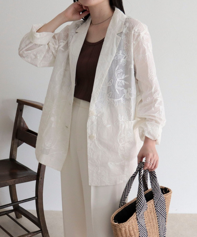 【MADE IN INDIA】シアー刺繍ジャケット