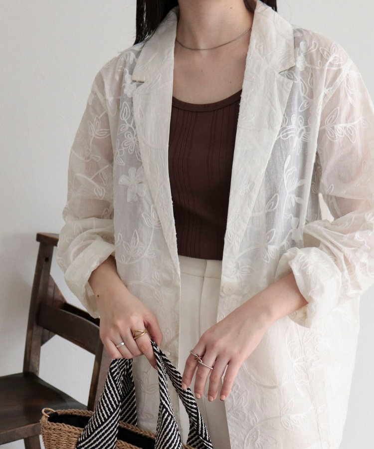 【MADE IN INDIA】シアー刺繍ジャケット