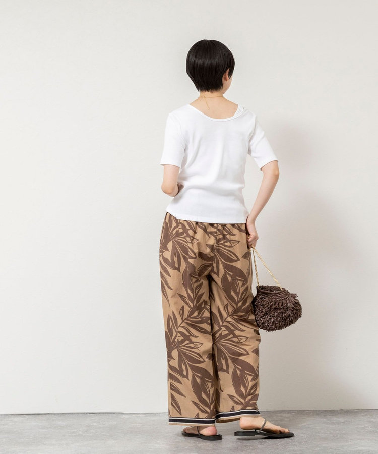 ウォッシャブルアシンメトリー2WAYリブTシャツ