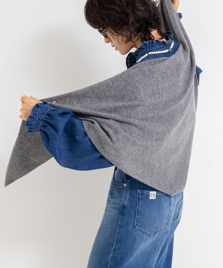 手洗い可能》カシミヤ混三角ストール（5-0036-6-02-012）｜2nd