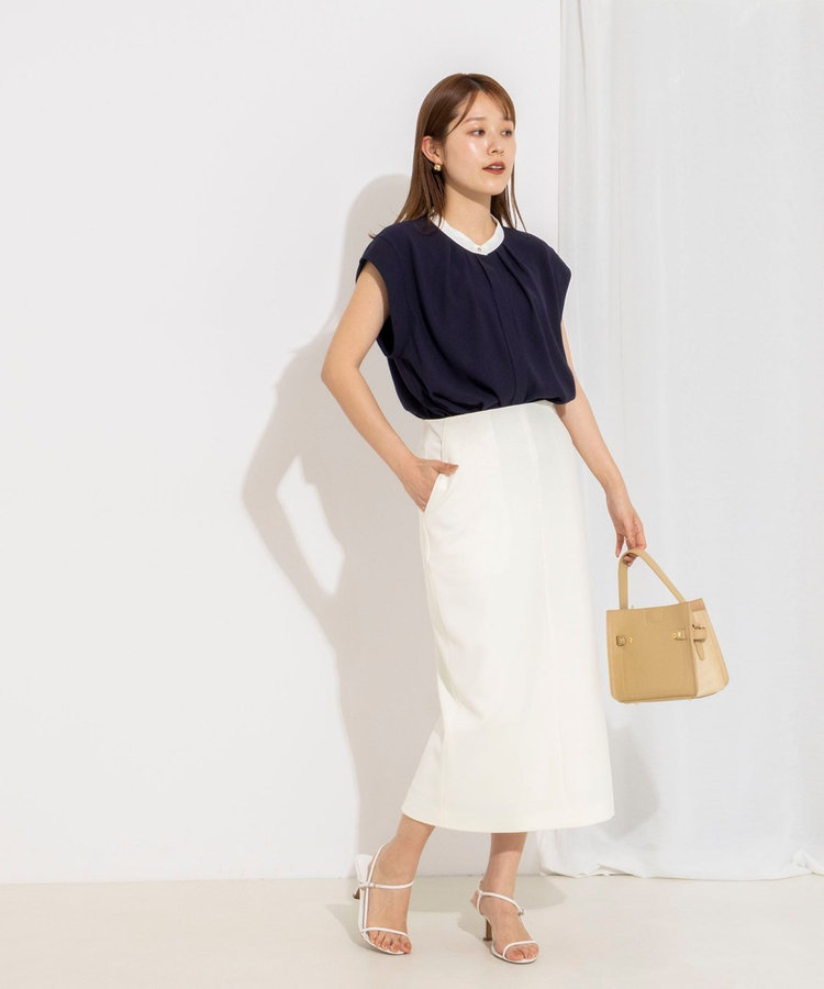 ［WEB限定 SPECIAL SALE！］【BECシリーズ】ウォッシャブルストレッチジョーゼットフレンチスリーブブラウス