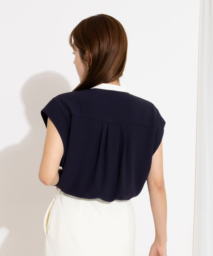 ［WEB限定 SPECIAL SALE！］【BECシリーズ】ウォッシャブルストレッチジョーゼットフレンチスリーブブラウス