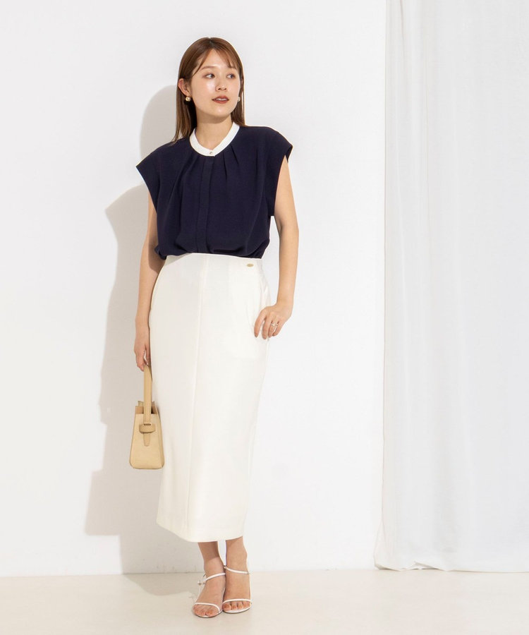 ［WEB限定 SPECIAL SALE！］【BECシリーズ】ウォッシャブルストレッチジョーゼットフレンチスリーブブラウス