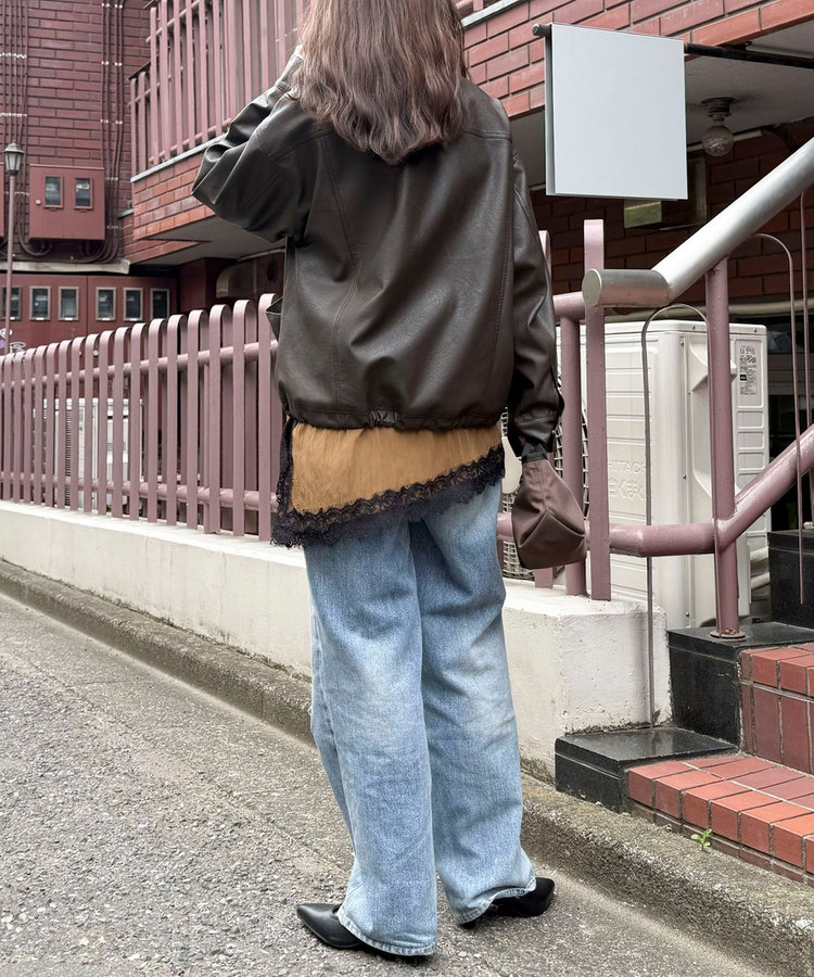 フェイクレザー/スウェードブルゾン
