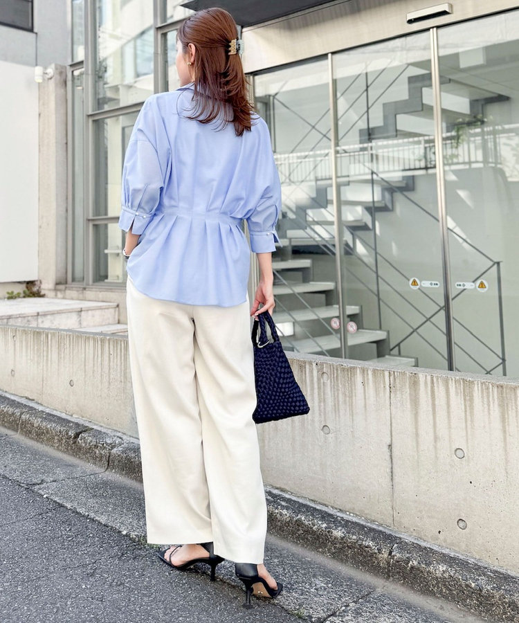 ウォッシャブルシアースキッパータック半袖ブラウス