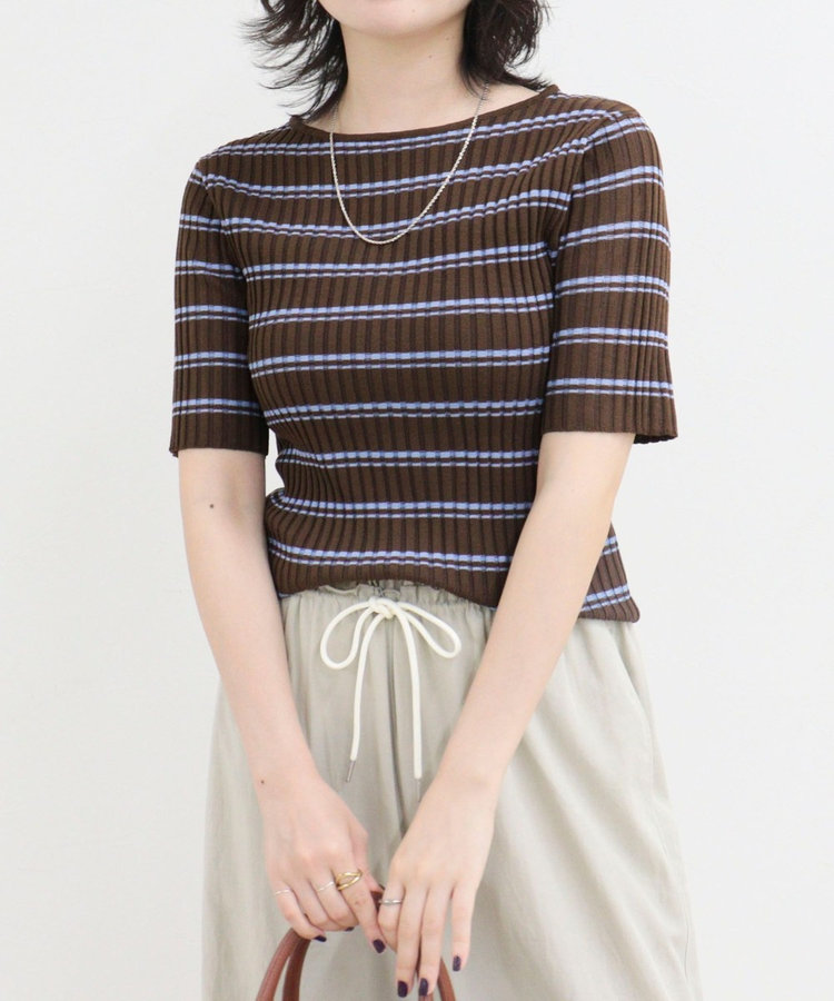 ［WEB限定 SPECIAL SALE！］ボーダーリブニットプルオーバー
