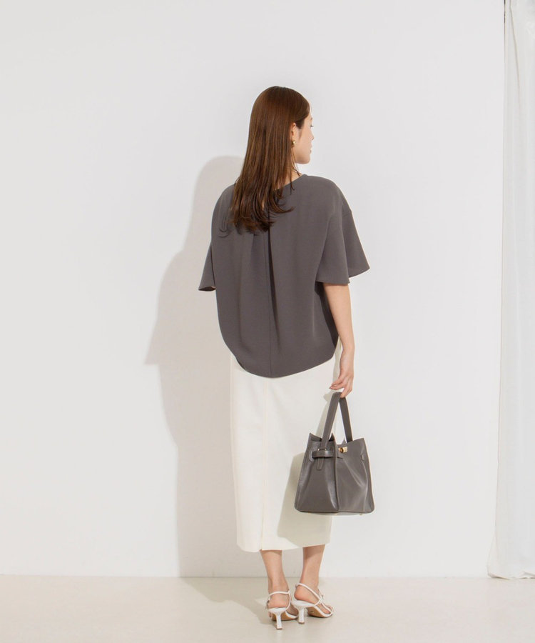 【WEB限定】ウォッシャブルストレッチジョーゼットラッフル袖ブラウス