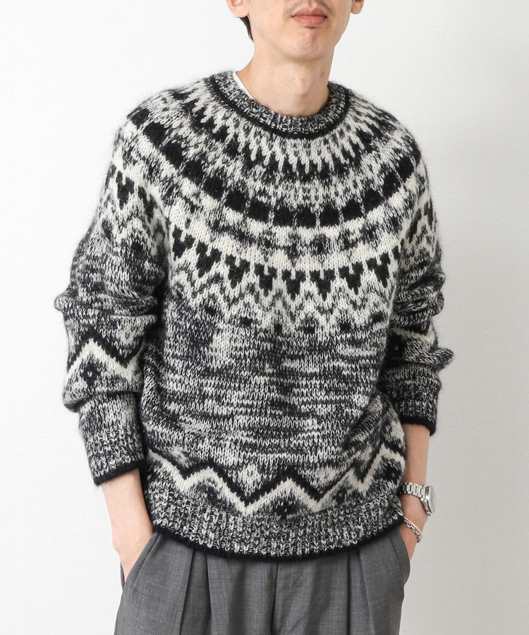 BATONER/バトナー】MOHAIR NORDIC CREW NECK モヘヤ ノルディック