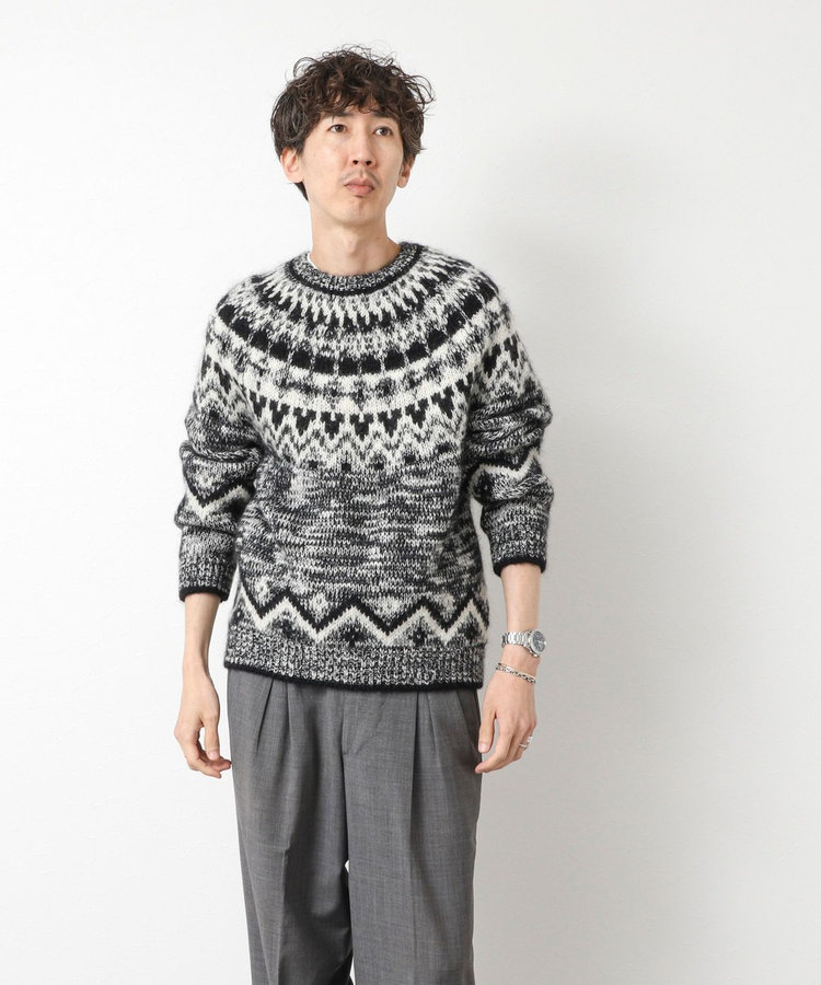 BATONER/バトナー】MOHAIR NORDIC CREW NECK モヘヤ ノルディック