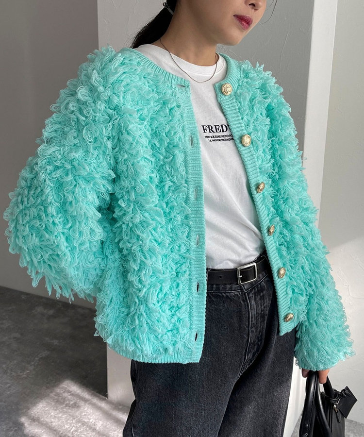 会員限定 BLACK FRIDAY対象］ニットフリンジカーディガン（4-0021-7-22