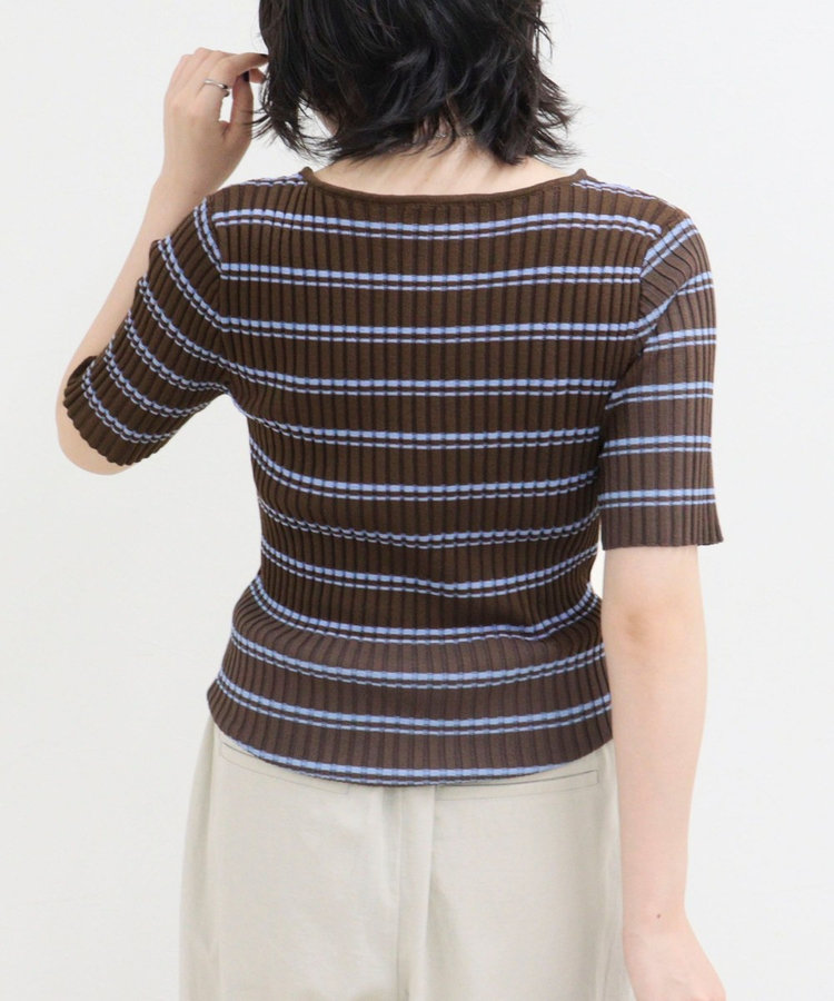 ［WEB限定 SPECIAL SALE！］ボーダーリブニットプルオーバー