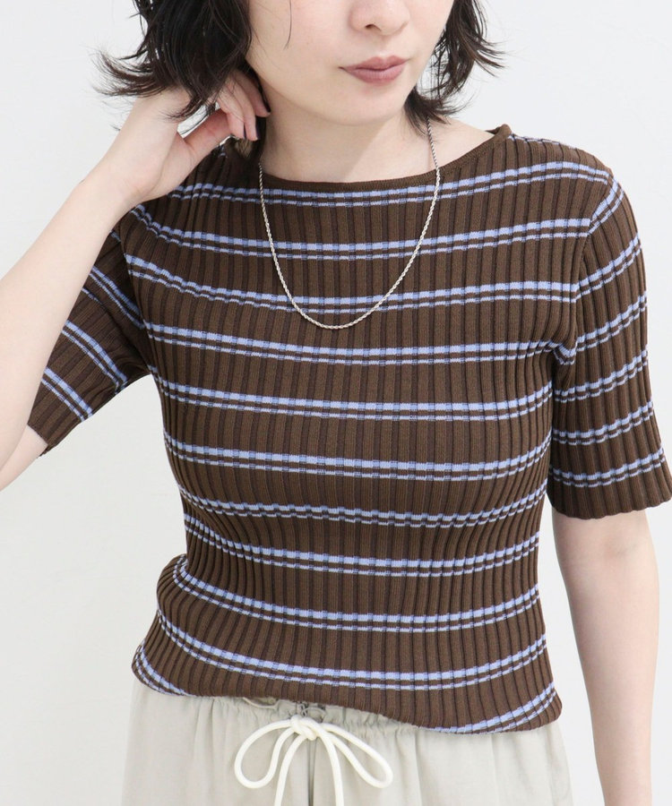 ［WEB限定 SPECIAL SALE！］ボーダーリブニットプルオーバー