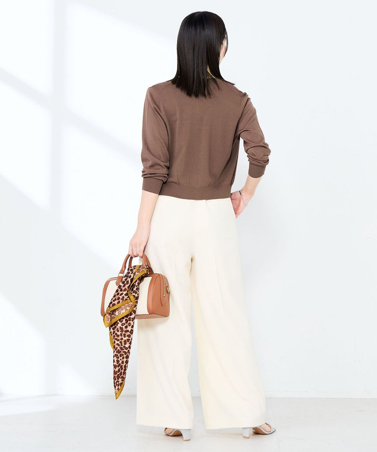 《手洗い可能/アンサンブル対応》マルチファンクションハイゲージクルーネックカーディガン
