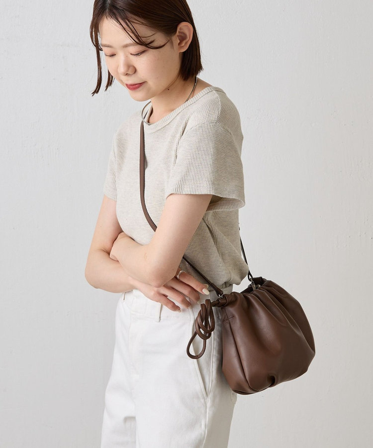 名品】4wayレザー巾着ショルダーバッグ［chi企画］/CE-1454