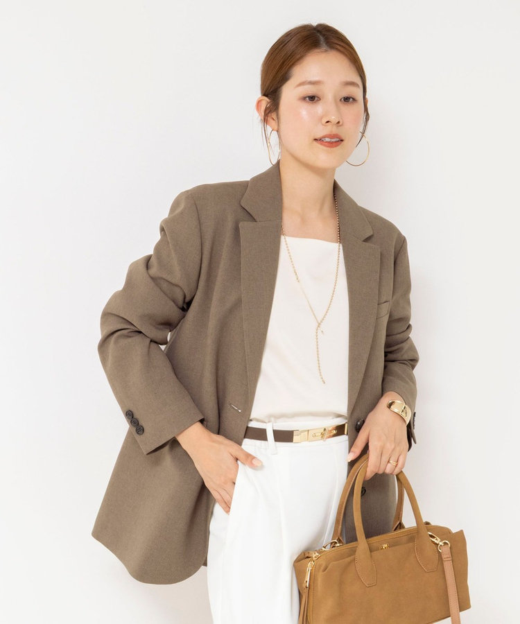 【PR阿部☆別注】《抗ピリング/ストレッチ》ウォッシャブルダブルクロスオーバージャケット