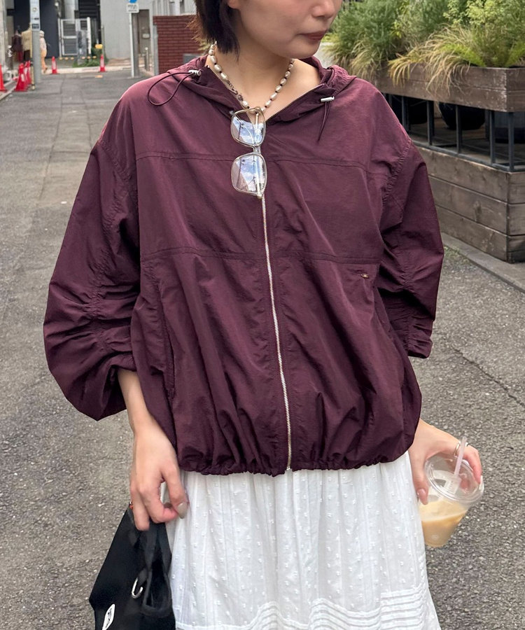 撥水フーディボリュームブルゾン