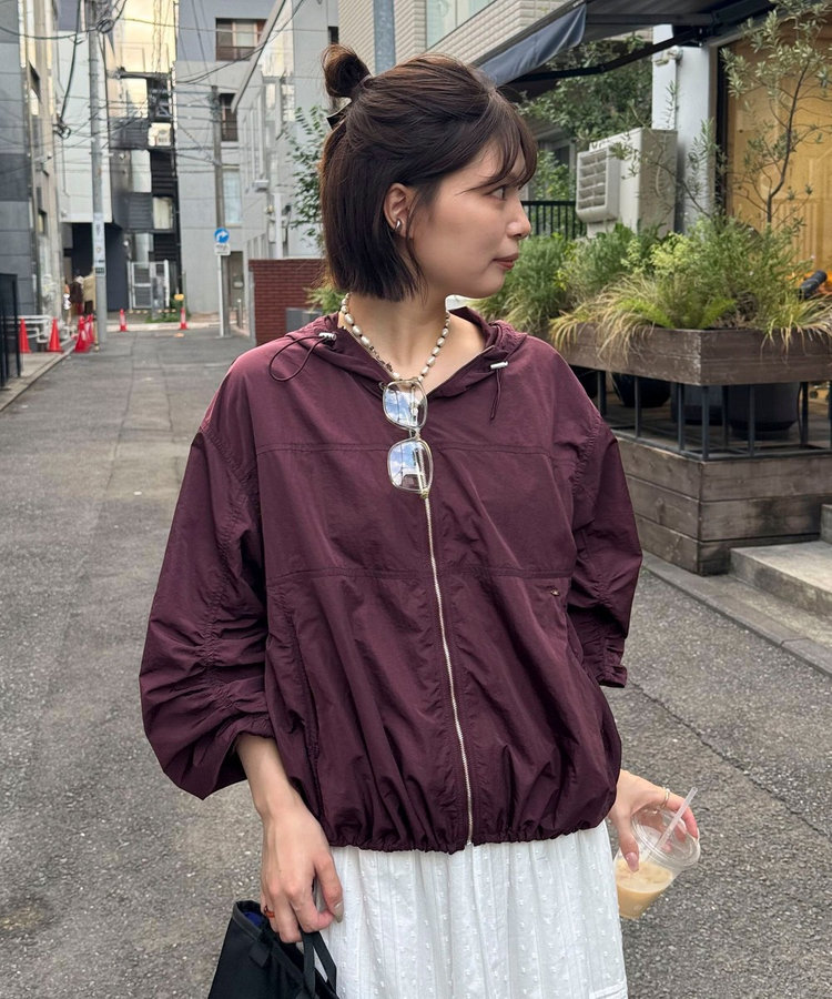 撥水フーディボリュームブルゾン