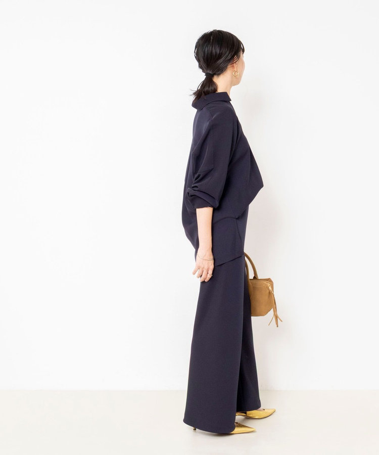 【NOLLEY’S mgr.松葉☆別注サイズ・一部WEB限定カラーアイテム】《セットアップ対応》ウォッシャブルツイルバイヤス美脚パンツ