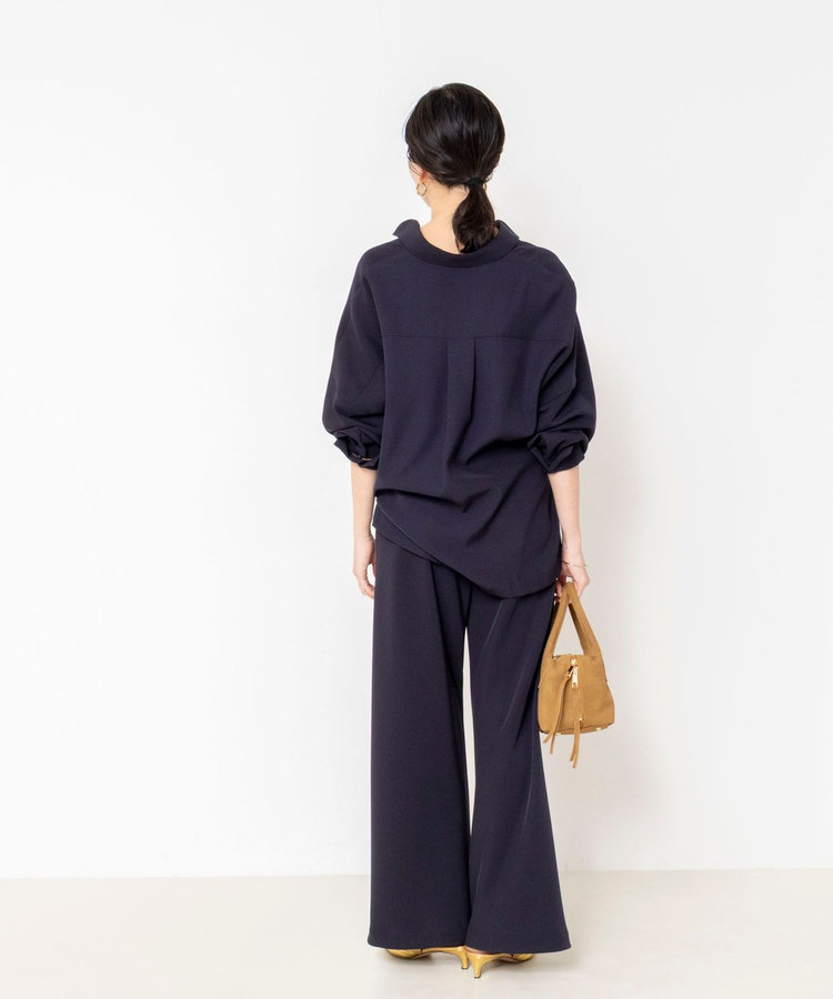 【NOLLEY’S mgr.松葉☆別注サイズ・一部WEB限定カラーアイテム】《セットアップ対応》ウォッシャブルツイルバイヤス美脚パンツ